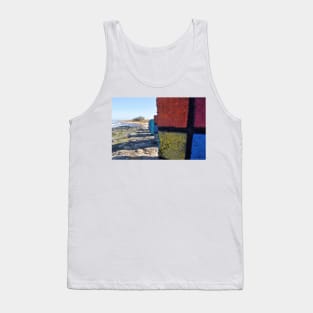 WW2 beach defences painted as Rubic Cubes - Bamburgh, Northumberland, UK Tank Top